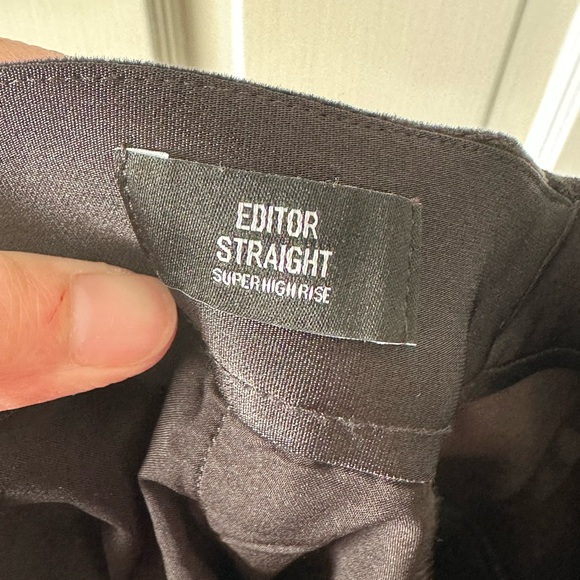 Express Super High-rise Editor Straight Black Velvet Pants - Picture 8 of 8